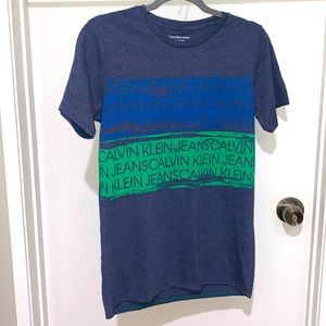 Calvin Klein Jeans Youths Boy T-shirt Tee Ck monogram L/G 14/16 Grey